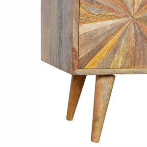 Sunrise Entertainment Unit | Solid Mango Wood | Patterned TV Media Storage