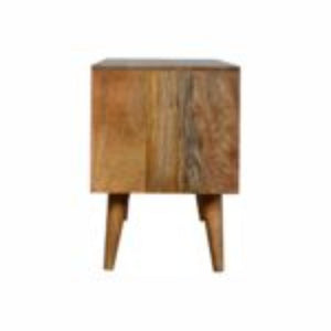 Sunrise Entertainment Unit | Solid Mango Wood | Patterned TV Media Storage