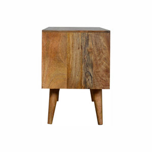 Sunrise Entertainment Unit | Solid Mango Wood | Patterned TV Media Storage