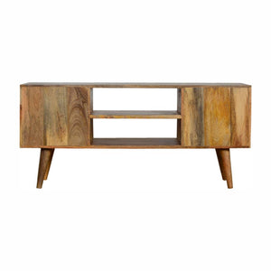 Sunrise Entertainment Unit | Solid Mango Wood | Patterned TV Media Storage