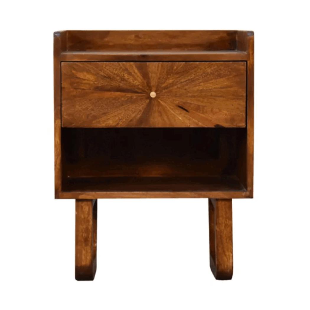 Sunrise Open Bedside Table | Chestnut Finish | Open Bedroom Storage