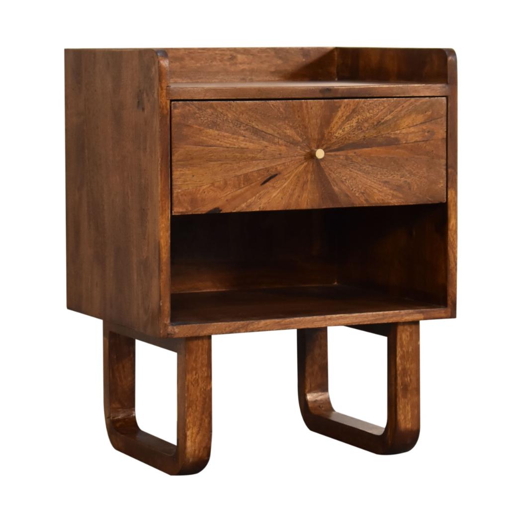 Sunrise Open Bedside Table | Chestnut Finish | Open Bedroom Storage