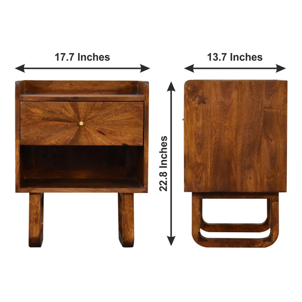 Sunrise Open Bedside Table | Chestnut Finish | Open Bedroom Storage