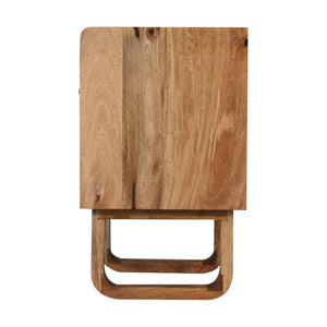 Sunrise Open Bedside Table | Solid Mango Wood | Oak Finish | U-Shape Design