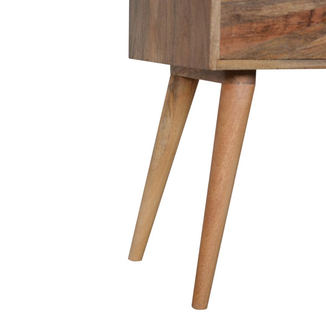 Sunrise Pattern Console Table | Solid Mango Wood | Carved Hallway Furniture