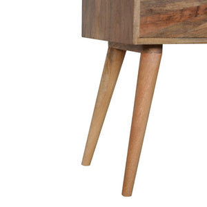Sunrise Pattern Console Table | Solid Mango Wood | Carved Hallway Furniture