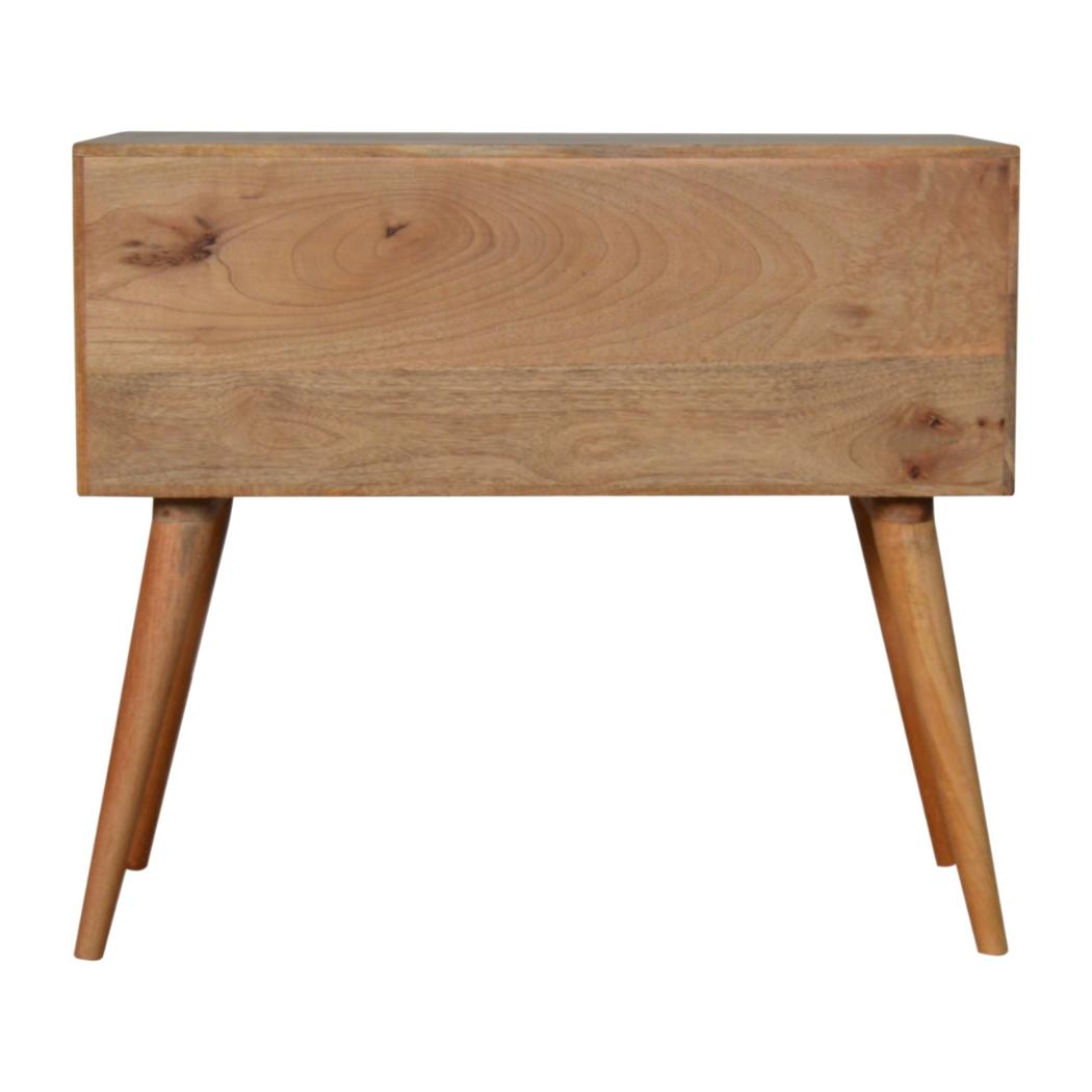 Sunrise Pattern Console Table | Solid Mango Wood | Carved Hallway Furniture