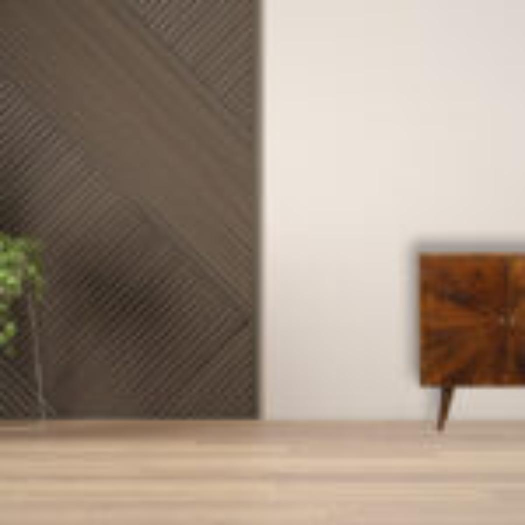 Sunrise Storage Cabinet | Solid Mango Wood | Chestnut Finish | Patterned Design