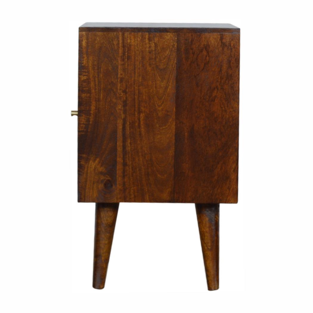 Sunrise Storage Cabinet | Solid Mango Wood | Chestnut Finish | Patterned Design