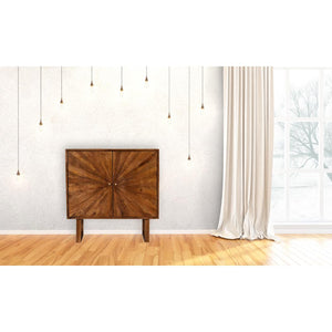 Sunrise Storage Cabinet | Solid Mango Wood | Chestnut Finish | U-Shape Design