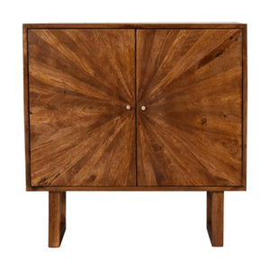 Sunrise Storage Cabinet | Solid Mango Wood | Chestnut Finish | U-Shape Design