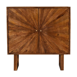Sunrise Storage Cabinet | Solid Mango Wood | Chestnut Finish | U-Shape Design