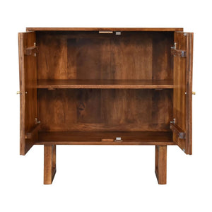 Sunrise Storage Cabinet | Solid Mango Wood | Chestnut Finish | U-Shape Design