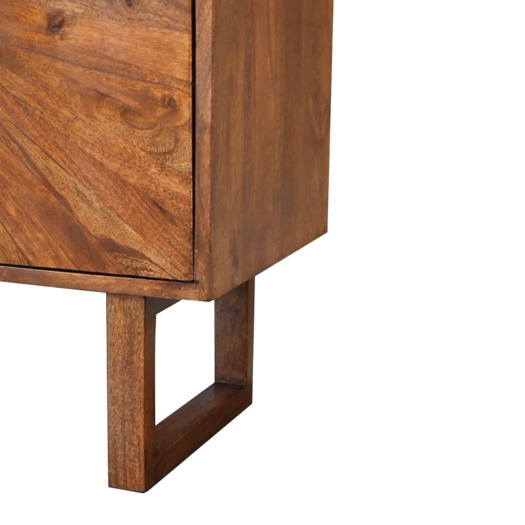 Sunrise Storage Cabinet | Solid Mango Wood | Chestnut Finish | U-Shape Design