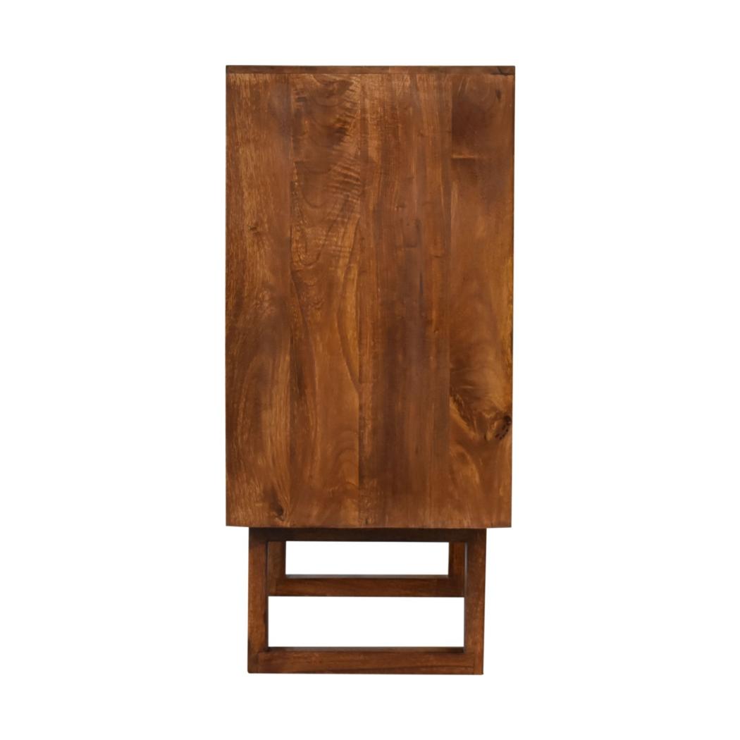 Sunrise Storage Cabinet | Solid Mango Wood | Chestnut Finish | U-Shape Design