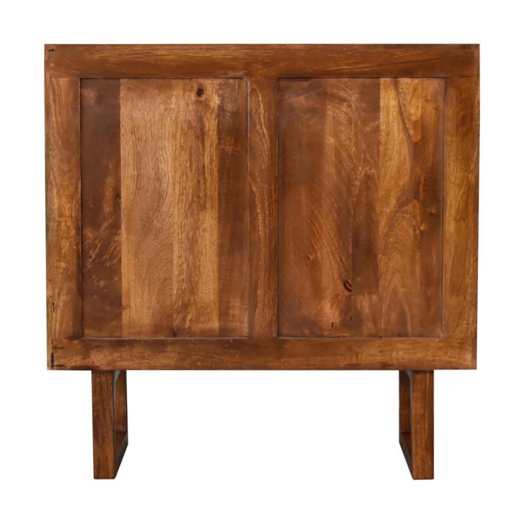Sunrise Storage Cabinet | Solid Mango Wood | Chestnut Finish | U-Shape Design