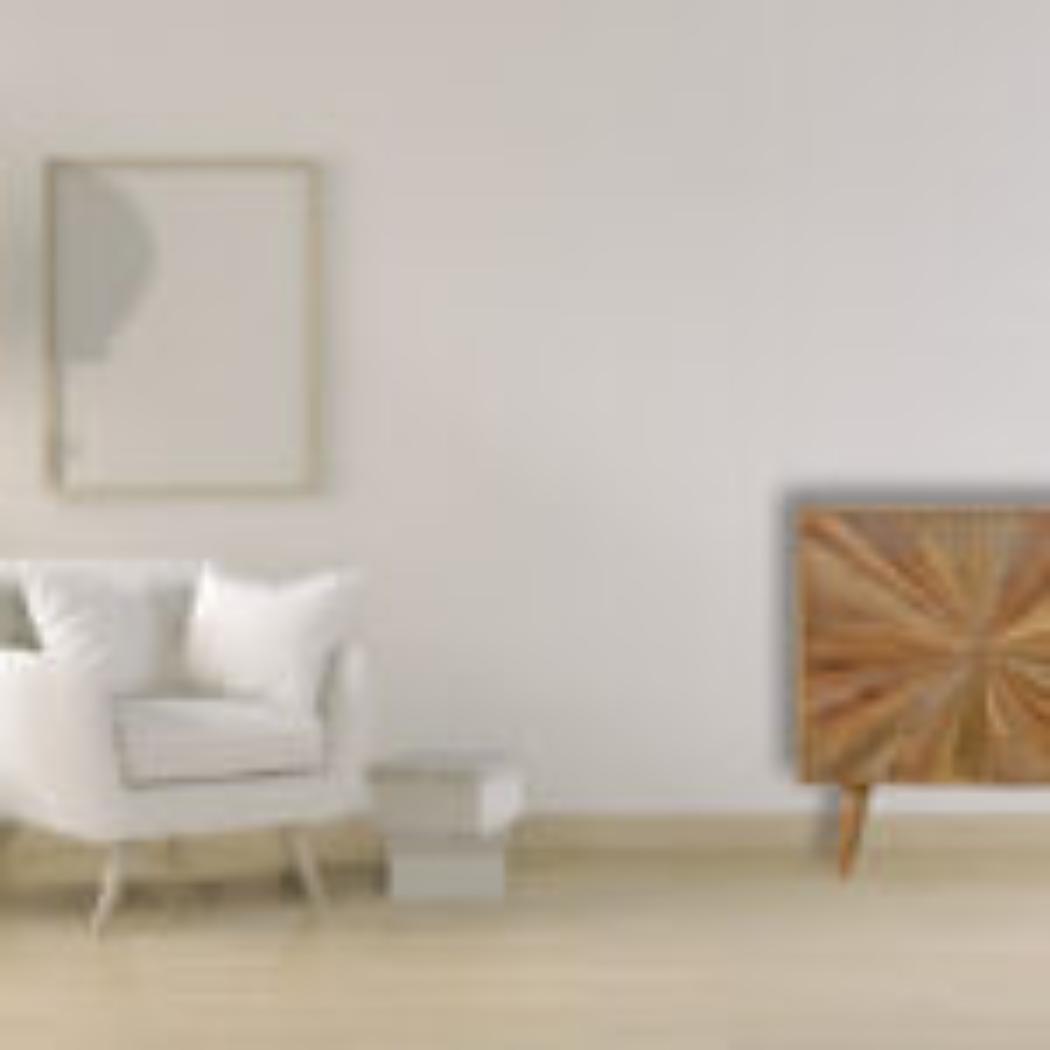 Sunrise Storage Cabinet | Solid Mango Wood | Patterned Accent Furniture