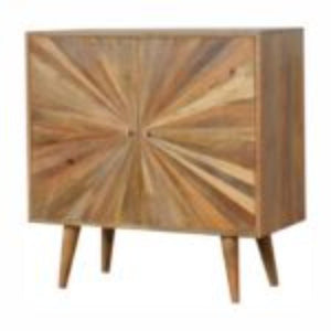 Sunrise Storage Cabinet | Solid Mango Wood | Patterned Accent Furniture