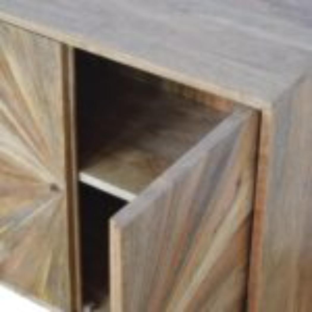 Sunrise Storage Cabinet | Solid Mango Wood | Patterned Accent Furniture