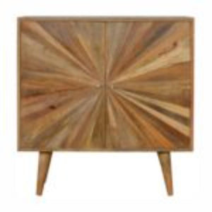 Sunrise Storage Cabinet | Solid Mango Wood | Patterned Accent Furniture