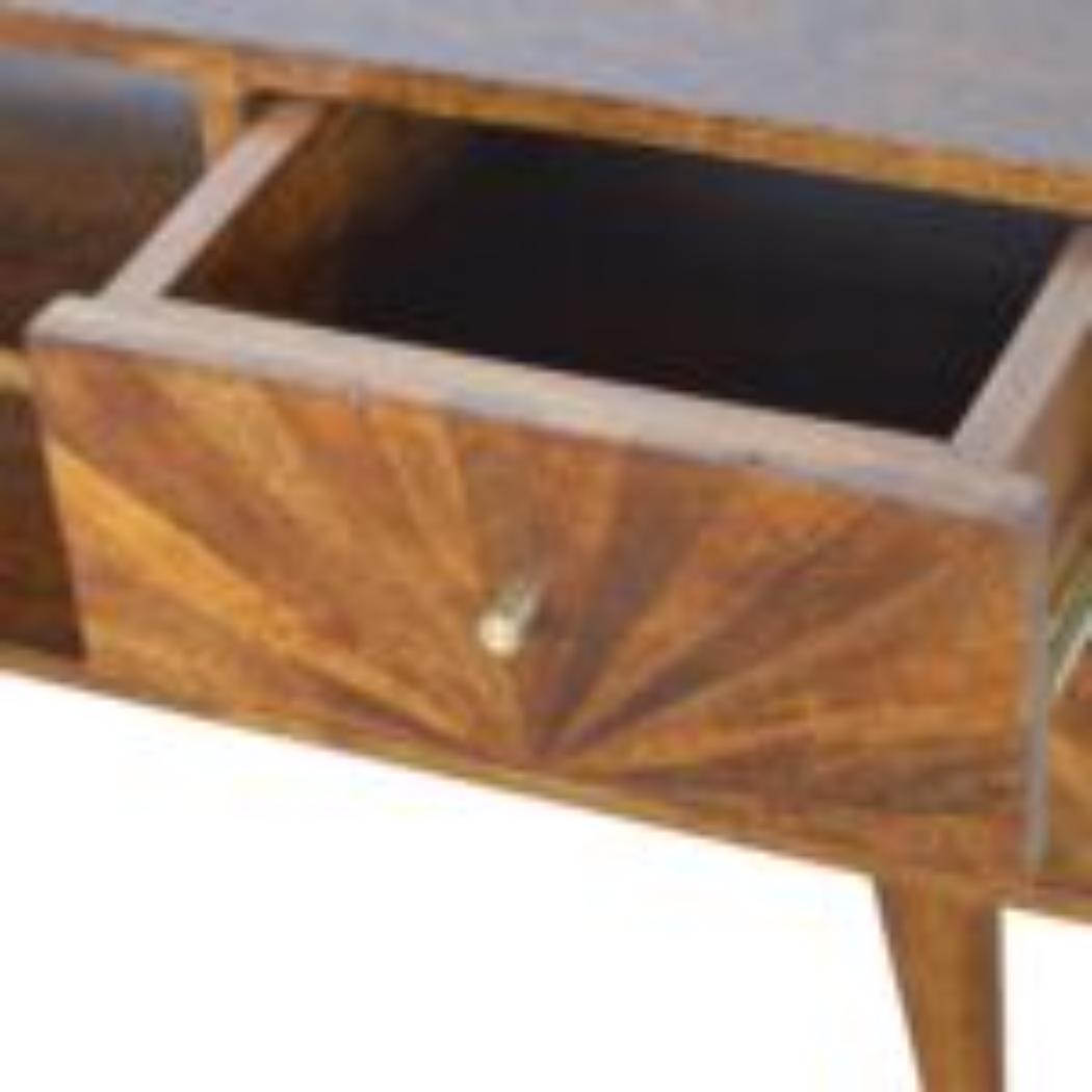 Sunrise TV Stand | Solid Mango Wood | Chestnut Finish | Media Storage Unit