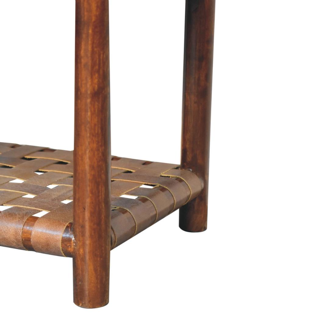 T-Bar Bedside Table | Chestnut Finish | Sculptural Storage