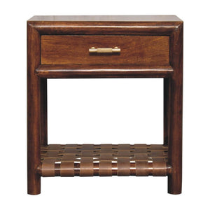 T-Bar Bedside Table | Chestnut Finish | Sculptural Storage