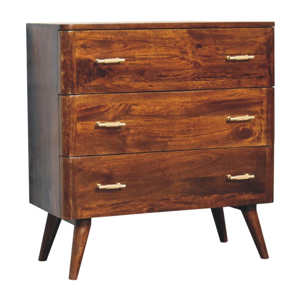 Woven End Table | Solid Wood | Textured Accent Design