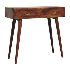 T-Bar Console Table | Chestnut Finish | Sculptural Hallway Design
