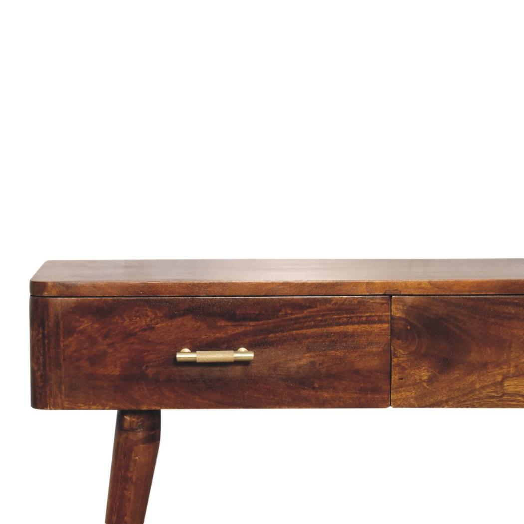 T-Bar Console Table | Chestnut Finish | Sculptural Hallway Design
