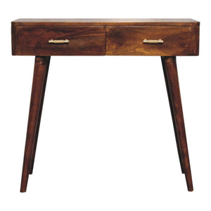 T-Bar Console Table | Chestnut Finish | Sculptural Hallway Design