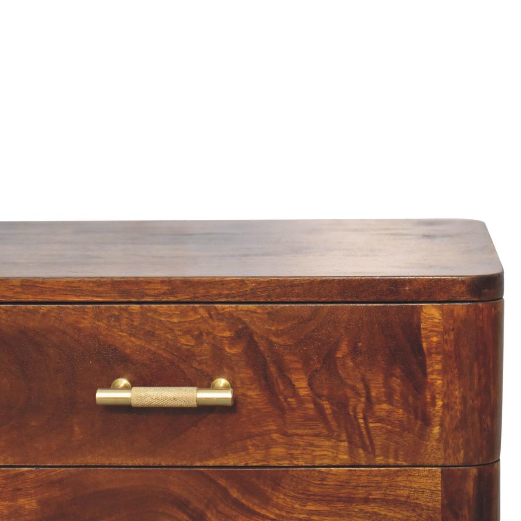 T-Bar Nordic Bedside Table | Sculptural Detail | Compact Storage