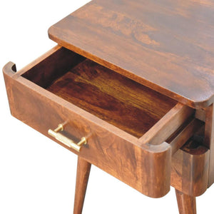 T-Bar Nordic Bedside Table | Sculptural Detail | Compact Storage