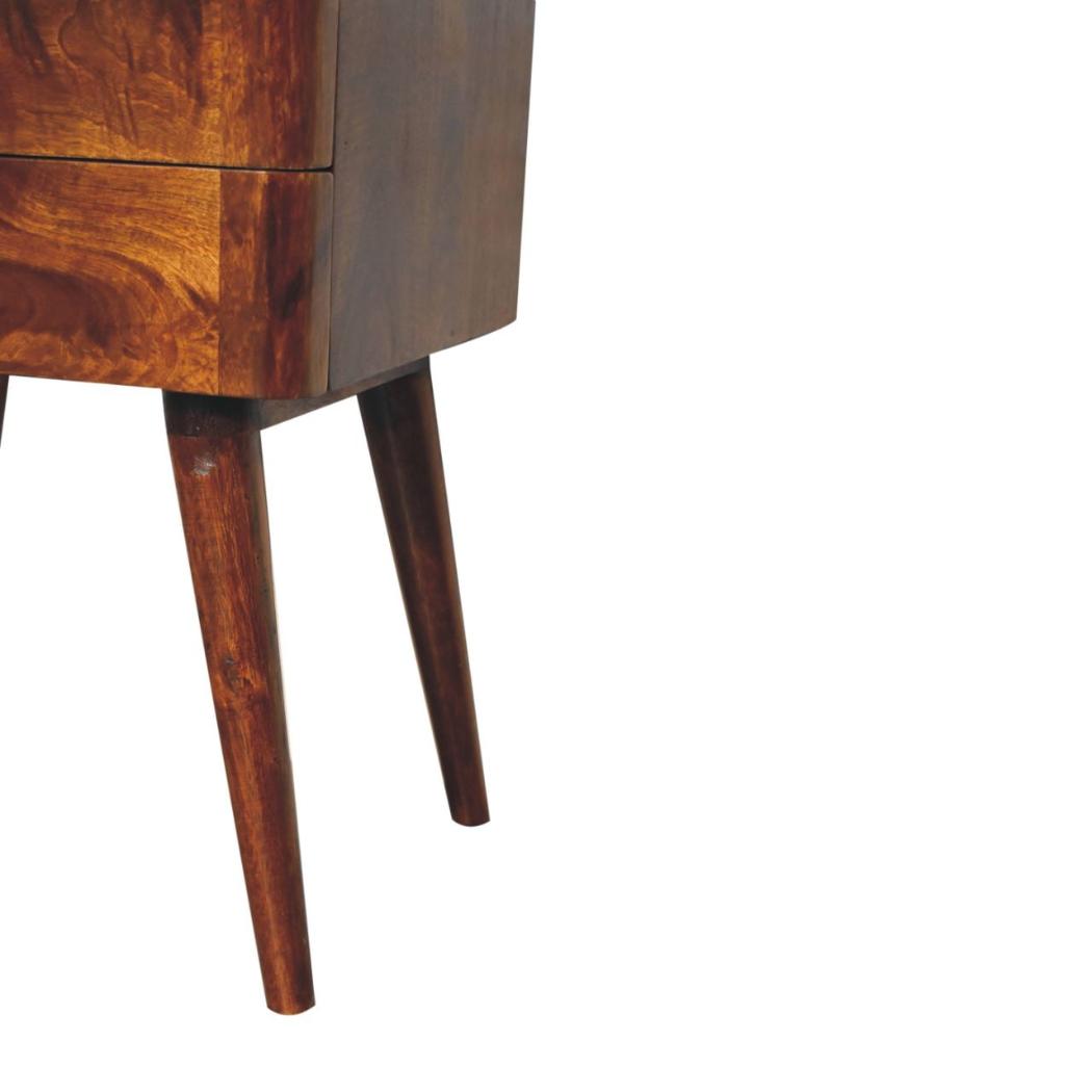 T-Bar Nordic Bedside Table | Sculptural Detail | Compact Storage