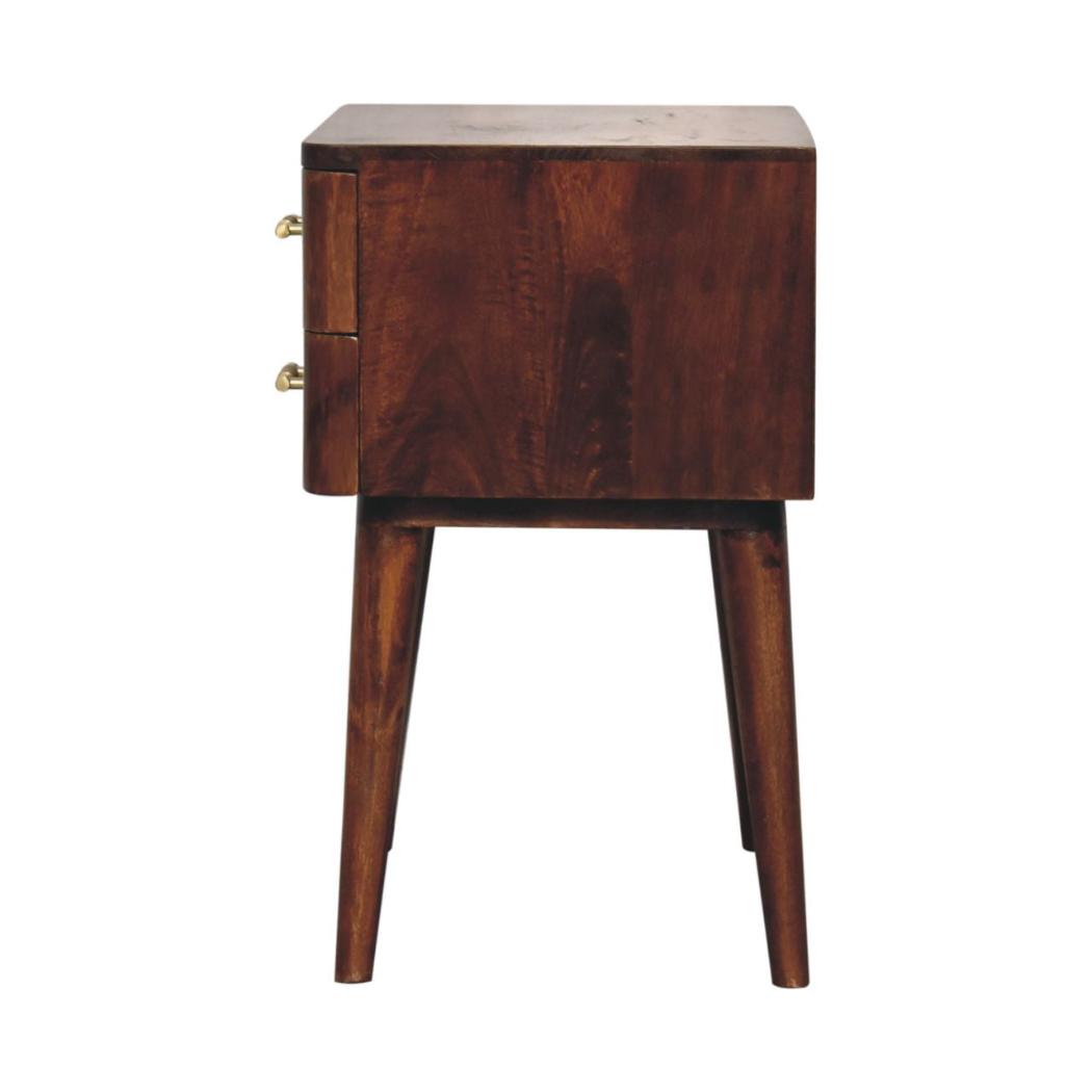 T-Bar Nordic Bedside Table | Sculptural Detail | Compact Storage