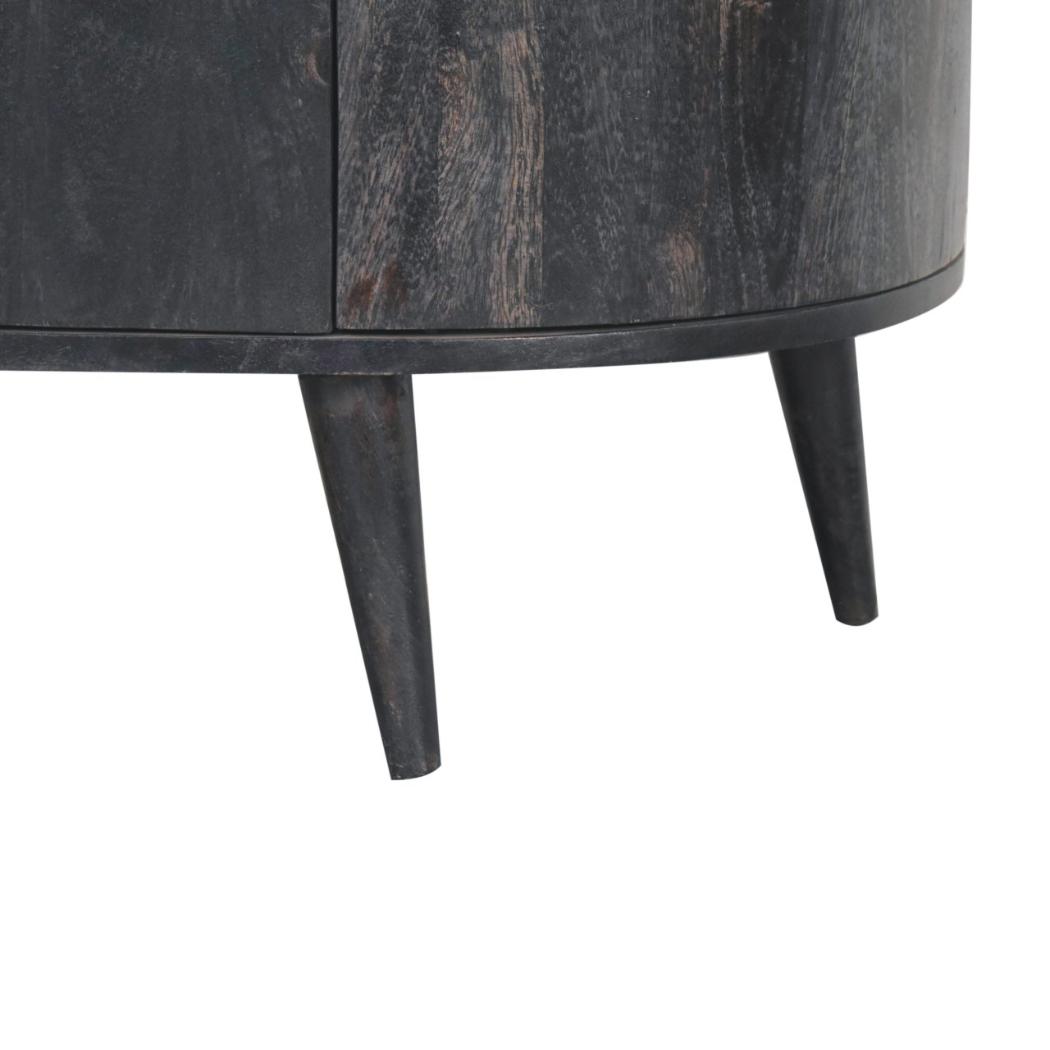 T-Bar Quad Cabinet | Ash Black Finish | Four-Door Storage