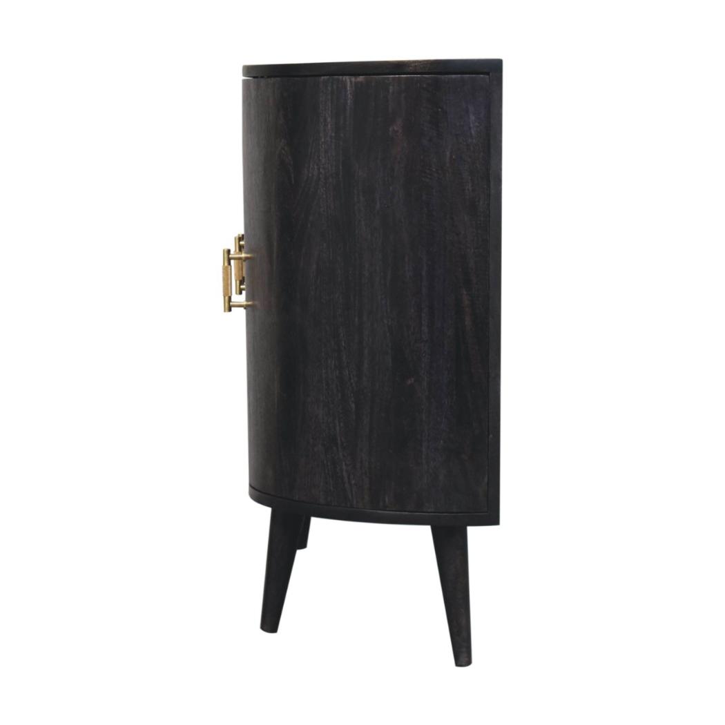 T-Bar Quad Cabinet | Ash Black Finish | Four-Door Storage