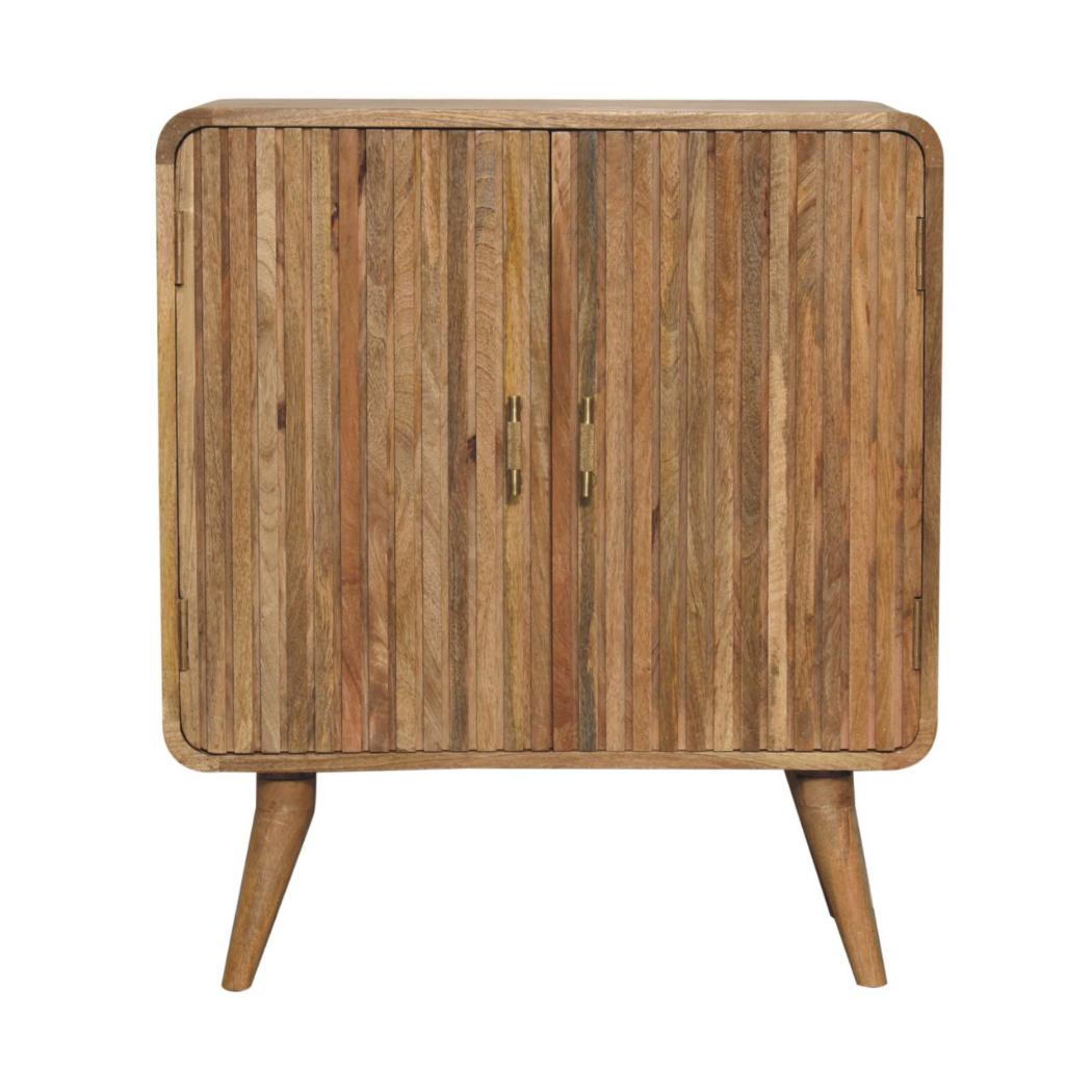 T-Bar Ridged Cabinet | Chestnut Finish | Textured Storage