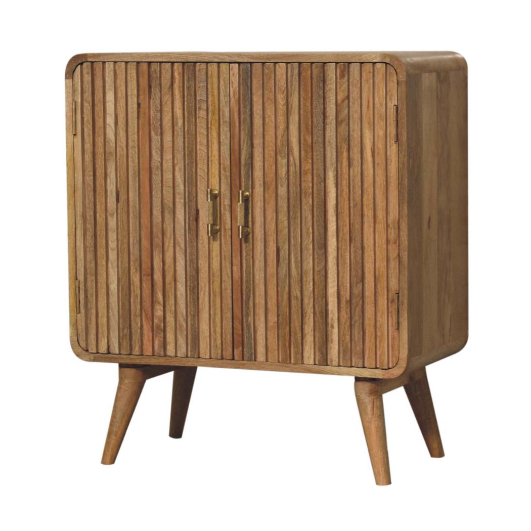 T-Bar Ridged Cabinet | Chestnut Finish | Textured Storage