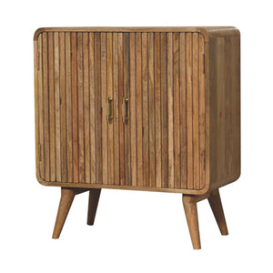 T-Bar Ridged Cabinet | Chestnut Finish | Textured Storage