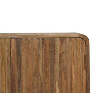 T-Bar Ridged Cabinet | Chestnut Finish | Textured Storage