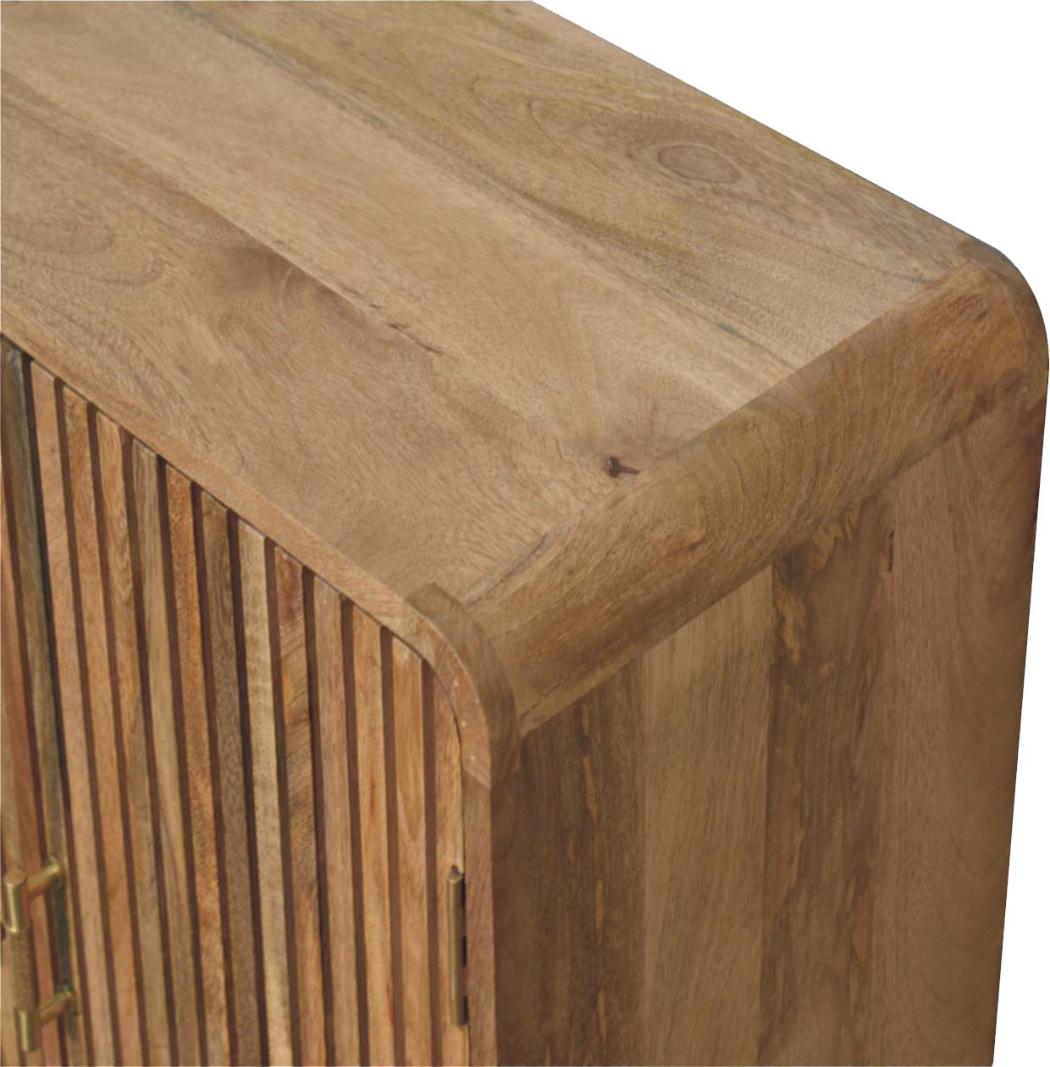 T-Bar Ridged Cabinet | Chestnut Finish | Textured Storage