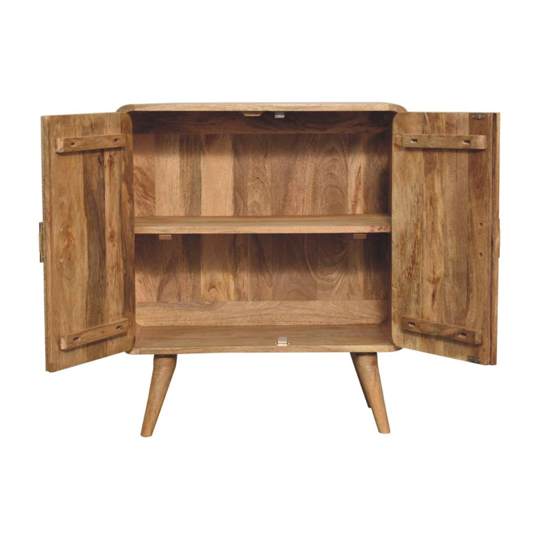 T-Bar Ridged Cabinet | Chestnut Finish | Textured Storage