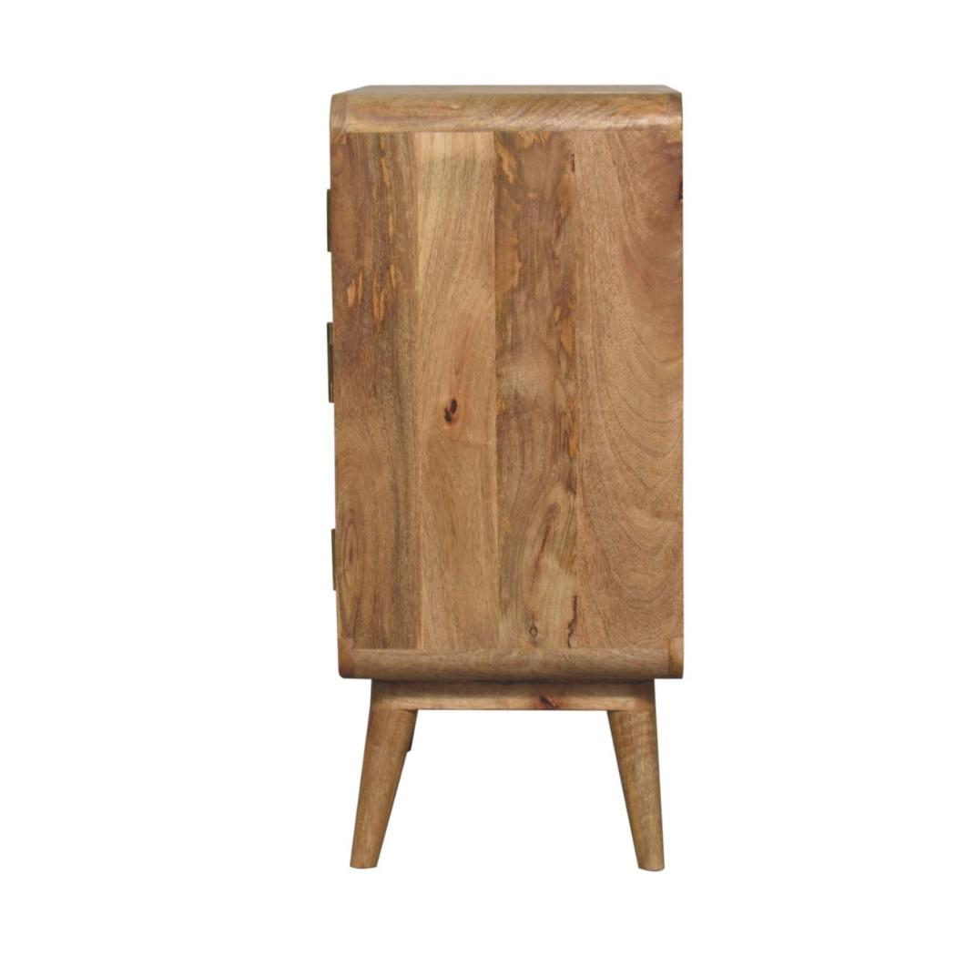 T-Bar Ridged Cabinet | Chestnut Finish | Textured Storage