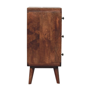 T-Bar Ridged Chest | Solid Mango Wood | Honey Caramel Finish