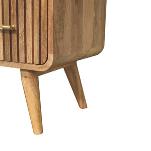 T-Bar Ridged Chest | Solid Mango Wood | Chestnut Storage Drawers