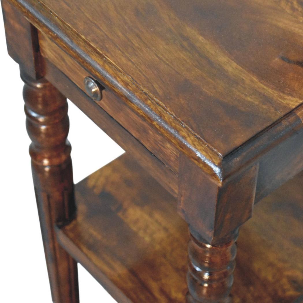 Tall Turned-Leg Side Table | Classic Narrow Accent Table