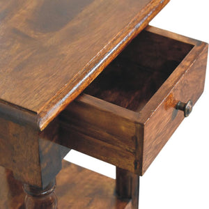 Tall Turned-Leg Side Table | Classic Narrow Accent Table