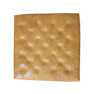 Tan Leather Upholstered Ottoman | Footstool | Accent Seat