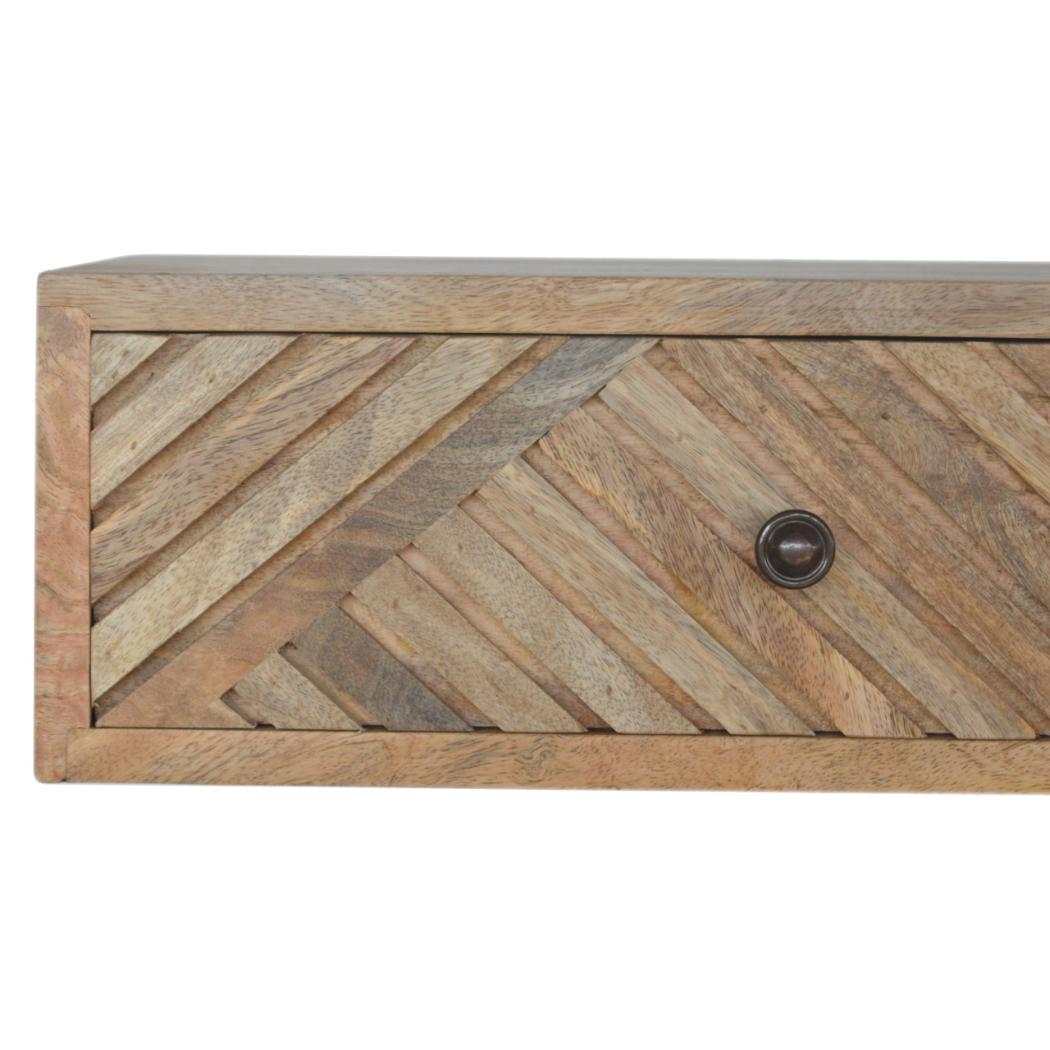 Taupe Floral Bone Inlay Console Table | Solid Mango Wood | Handcrafted Hallway Furniture